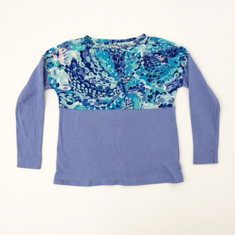 Lilly Pulitzer Girls L 8/10 Finn Top Blue Pink